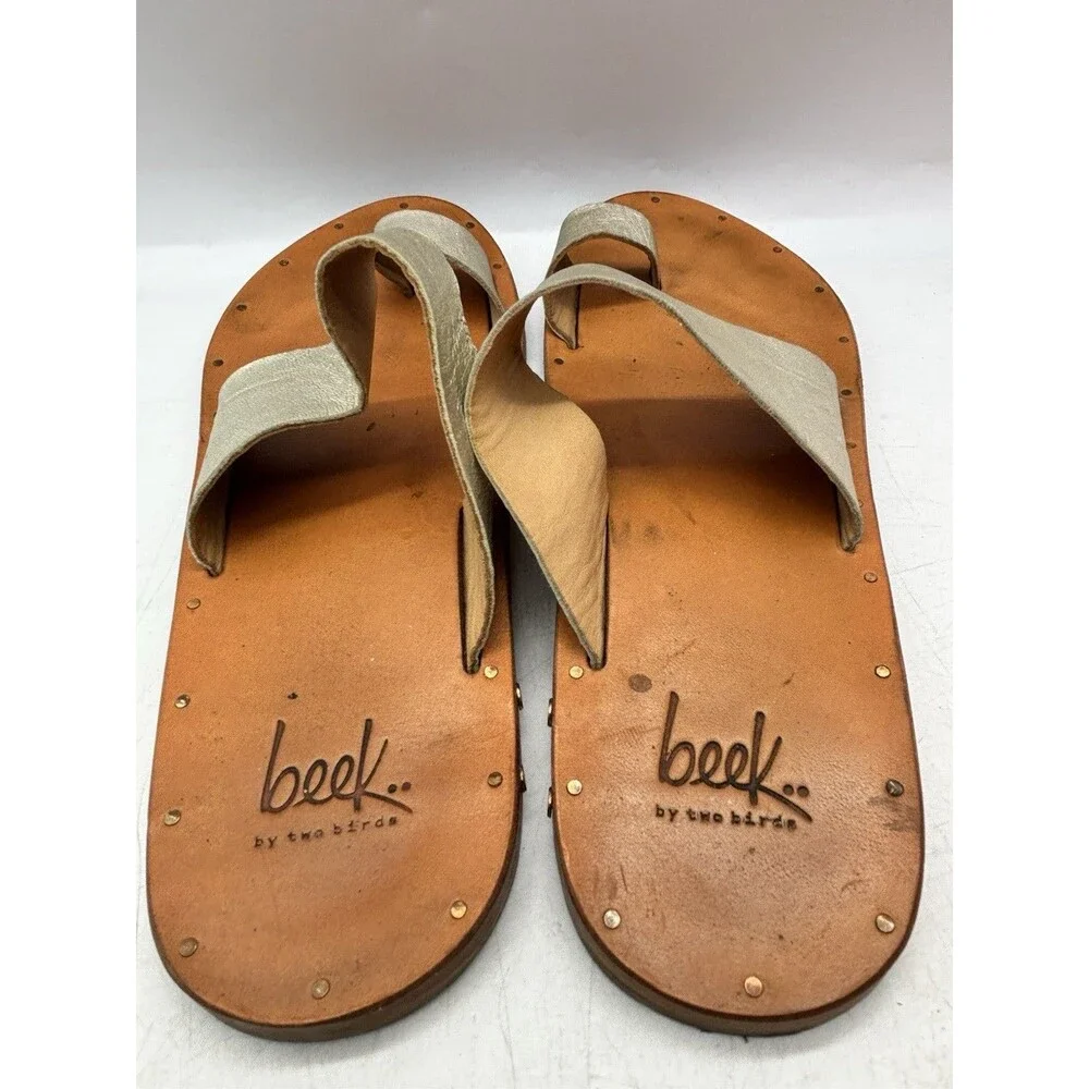 Beek Finch Toe Ring Sandals Handmade Leather Women’s Size 8 Anthropologie